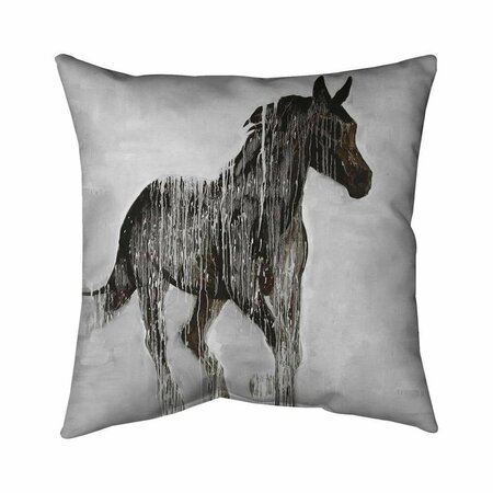 BEGIN HOME DECOR 20 x 20 in. Abstract Brown Horse-Double Sided Print Indoor Pillow 5541-2020-AN298